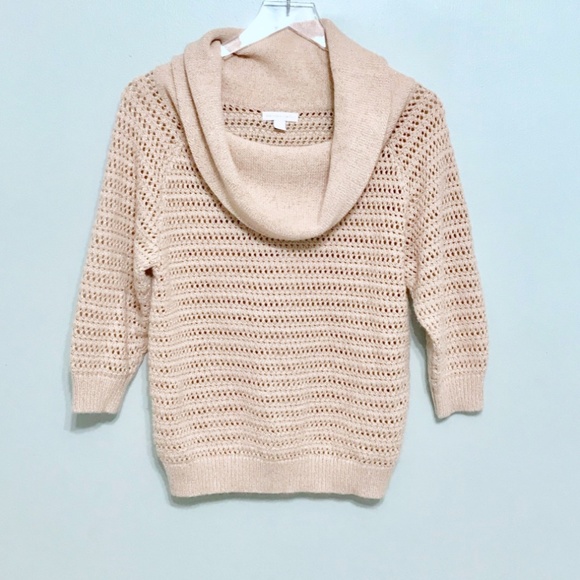 New York & Company Sweaters - NY & CO Beige Cowl Neck Sweater Metallic Small